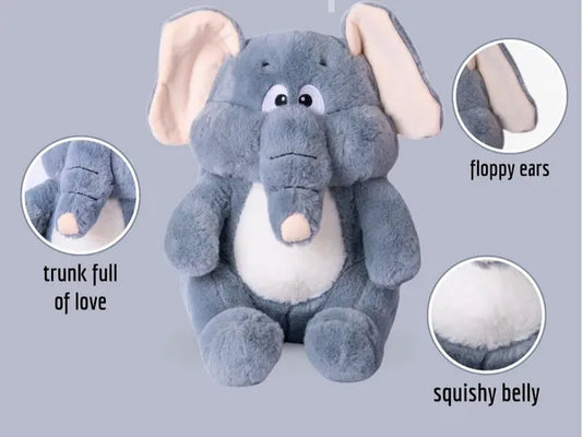 Tickles Sitting Elephant Soft Stuffed Plush Animal Toy for Kids Boys & Girls Birthday Gifts
